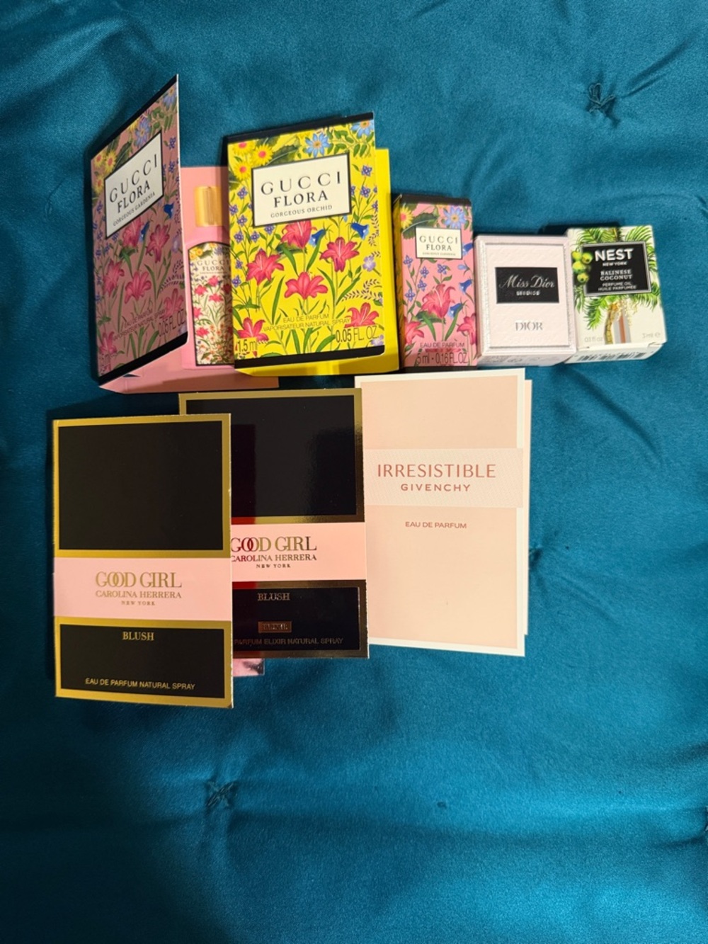 3 mini (Gucci, Dior, Nest) and 5 sample